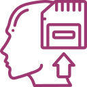 icon représentant une tête avec une carte mémoire des années 2000